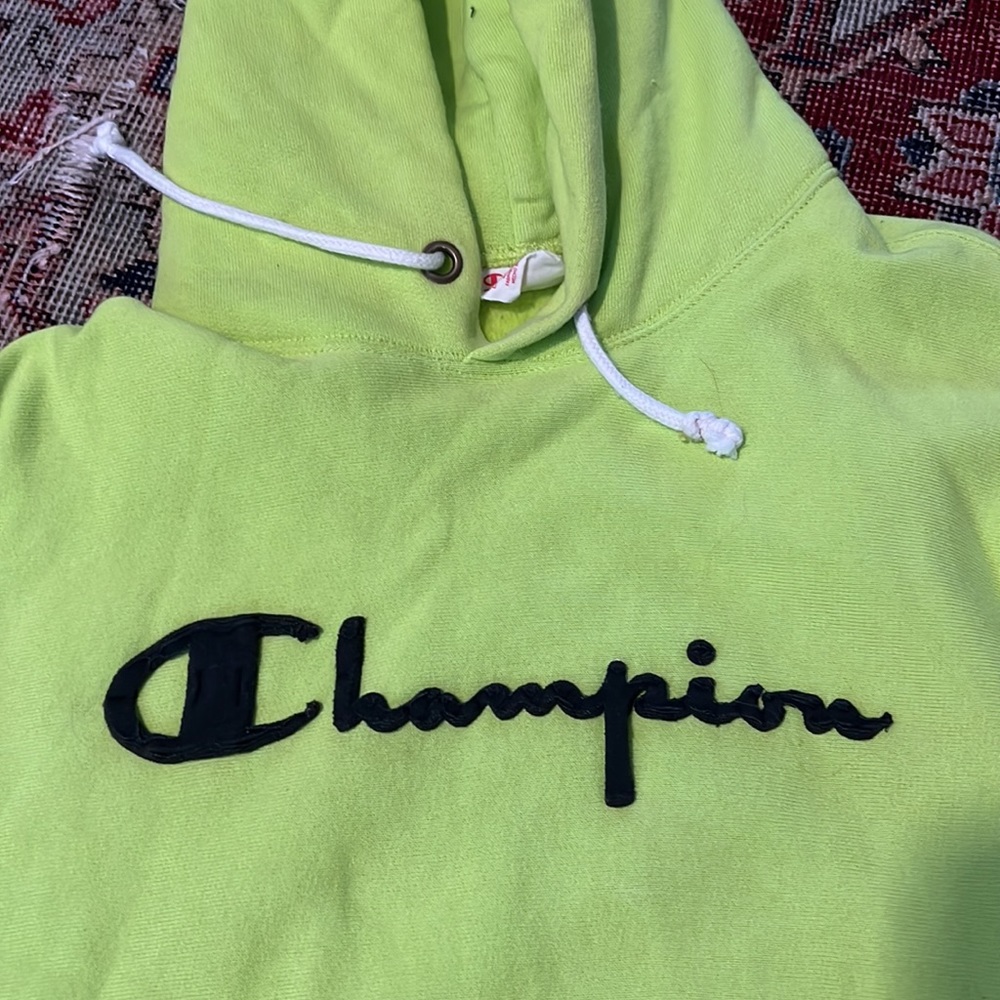 Champion Reverse Weave Hoodie, mens L, limited edition high vis - Picture 2 of 9